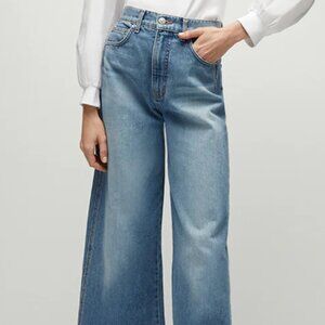 Veronica Beard Taylor Wide Leg Crop Jeans